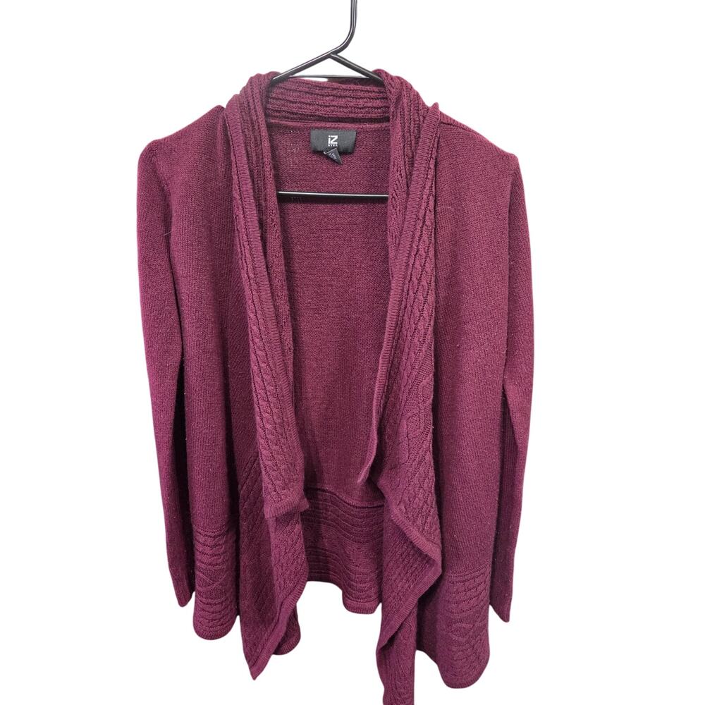 Burgundy Knit Cardigan - iZ Byer - XS